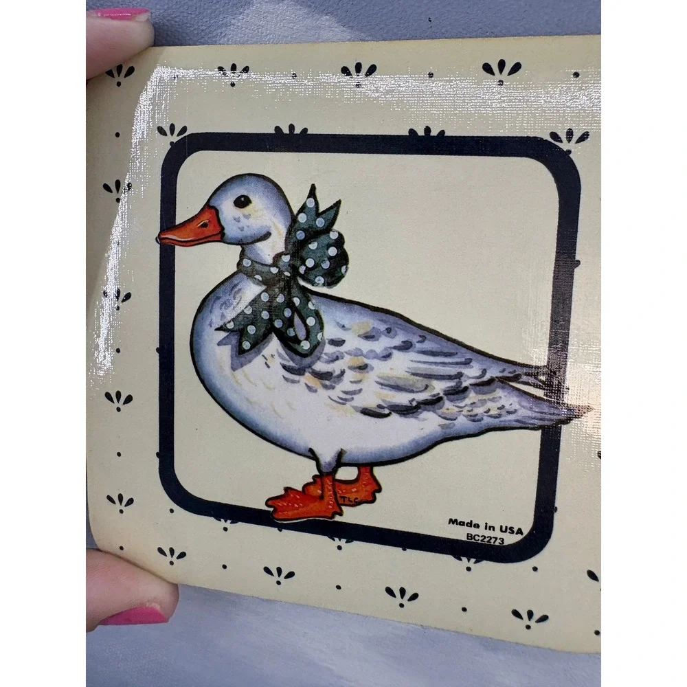 Vtg 1980's Cork Backed Country Goose Coasters Cottage Granny Core